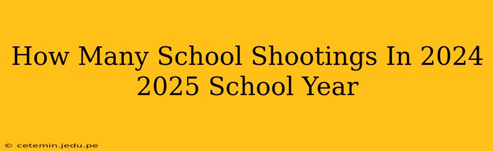 How Many School Shootings In 2024 2025 School Year