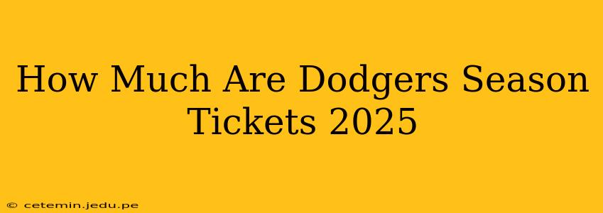 How Much Are Dodgers Season Tickets 2025