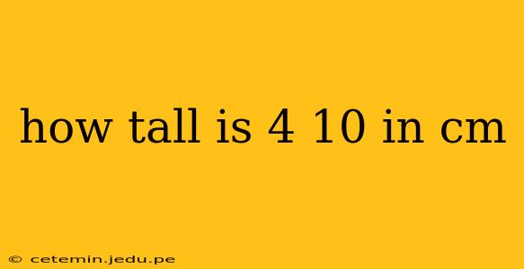 how tall is 4 10 in cm