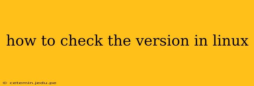 how to check the version in linux