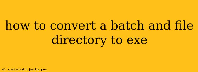 how to convert a batch and file directory to exe
