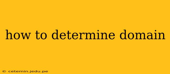 how to determine domain