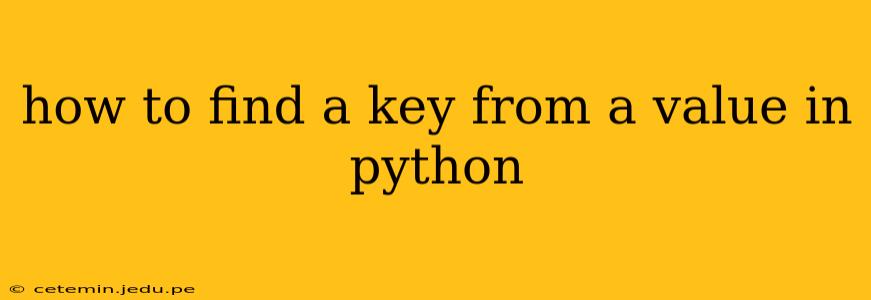 how to find a key from a value in python