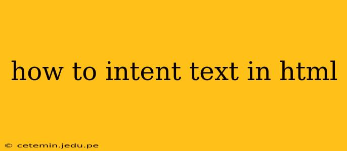 how to intent text in html