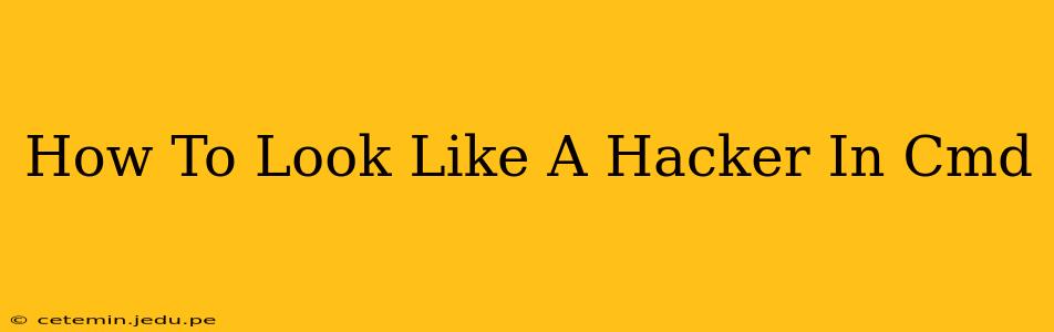 How To Look Like A Hacker In Cmd