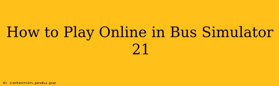 How to Play Online in Bus Simulator 21