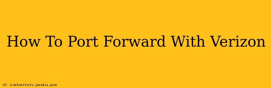 How To Port Forward With Verizon