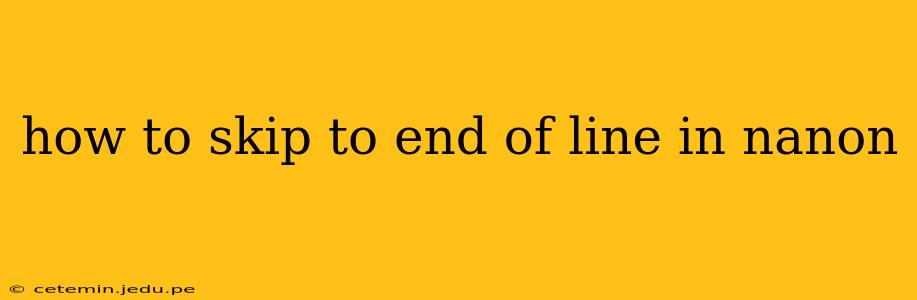 how to skip to end of line in nanon