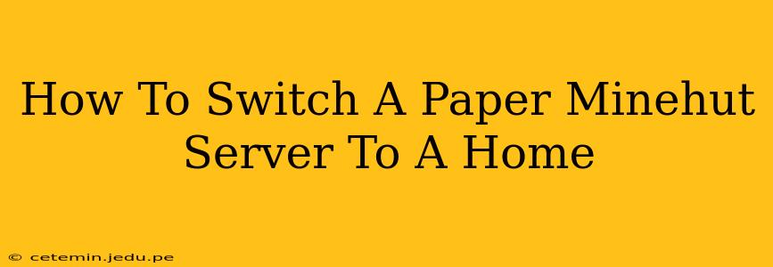 How To Switch A Paper Minehut Server To A Home