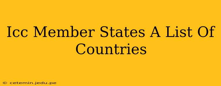 Icc Member States A List Of Countries