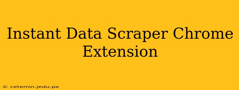 Instant Data Scraper Chrome Extension