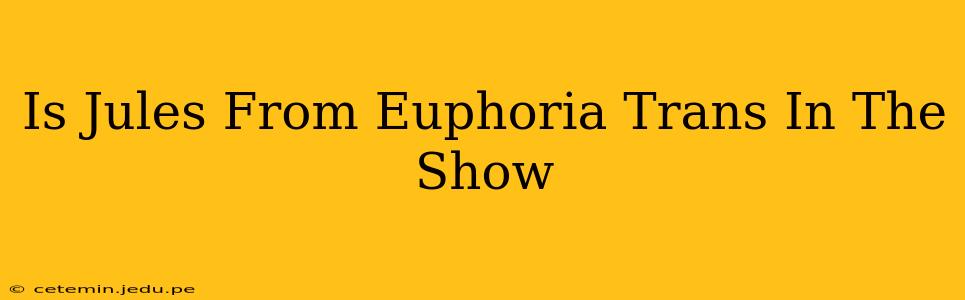 Is Jules From Euphoria Trans In The Show