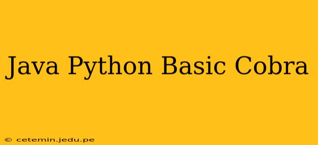 Java Python Basic Cobra