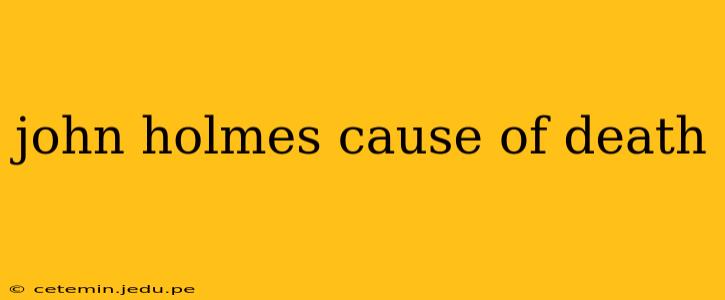 john holmes cause of death