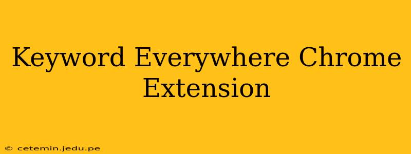 Keyword Everywhere Chrome Extension