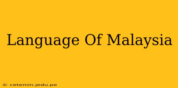 Language Of Malaysia