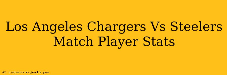 Los Angeles Chargers Vs Steelers Match Player Stats