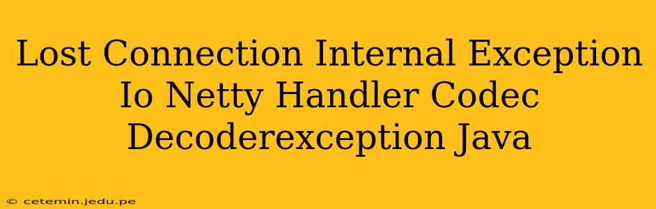 Lost Connection Internal Exception Io Netty Handler Codec Decoderexception Java