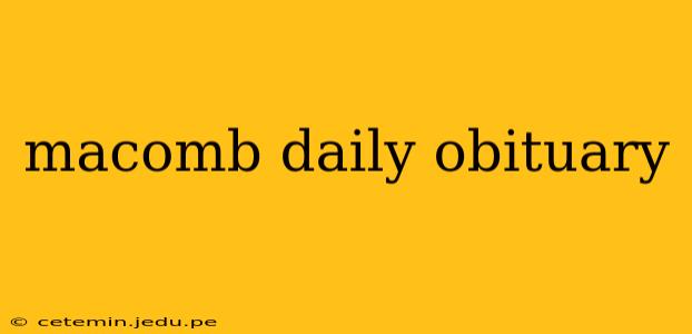 macomb daily obituary