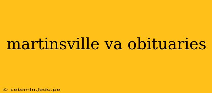 martinsville va obituaries