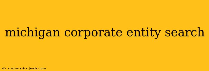 michigan corporate entity search