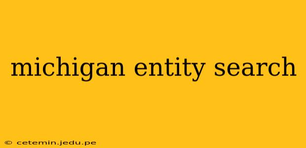 michigan entity search