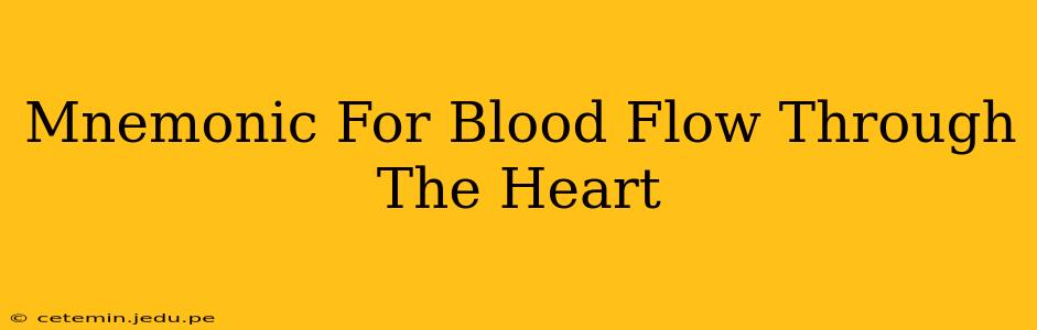 Mnemonic For Blood Flow Through The Heart