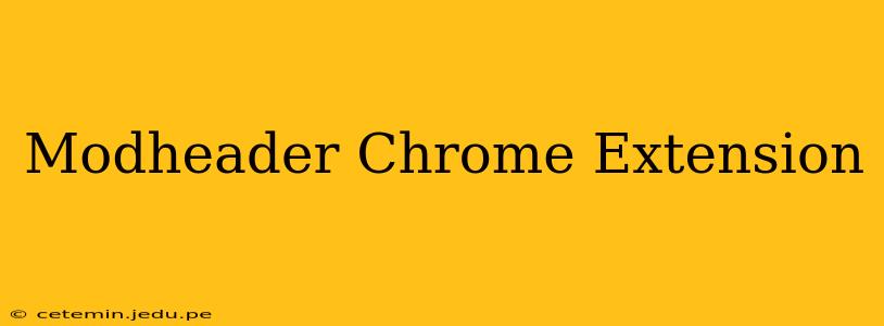 Modheader Chrome Extension