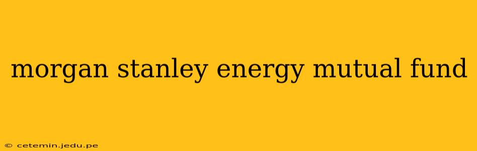 morgan stanley energy mutual fund