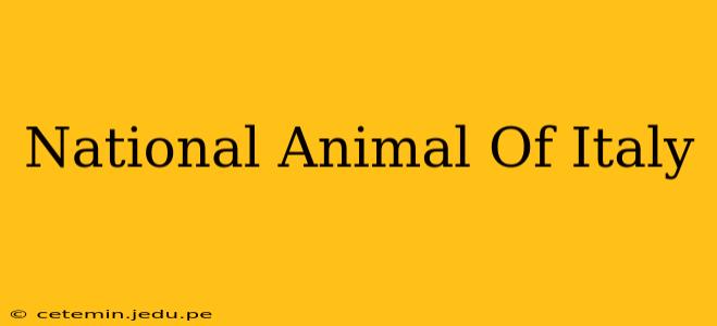 National Animal Of Italy