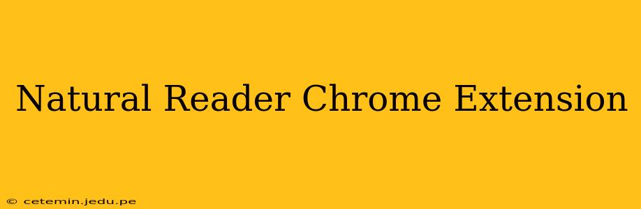 Natural Reader Chrome Extension