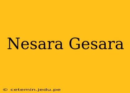Nesara Gesara