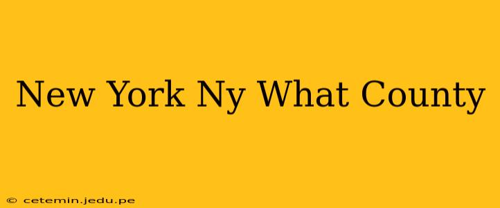 New York Ny What County
