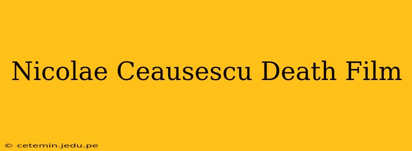 Nicolae Ceausescu Death Film
