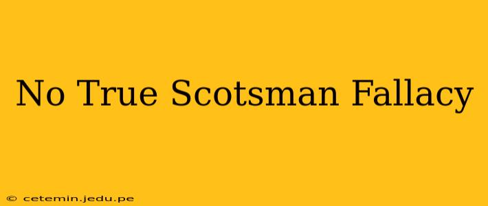 No True Scotsman Fallacy