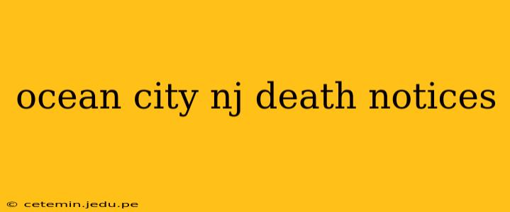 ocean city nj death notices
