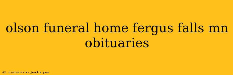 olson funeral home fergus falls mn obituaries
