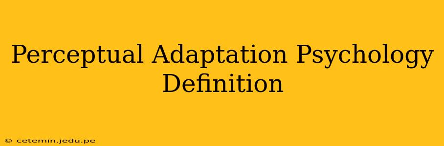 Perceptual Adaptation Psychology Definition