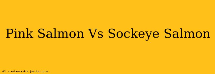 Pink Salmon Vs Sockeye Salmon
