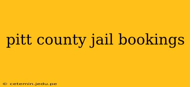 pitt county jail bookings