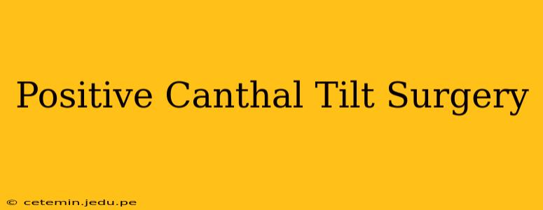Positive Canthal Tilt Surgery