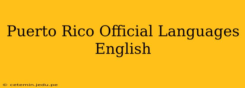 Puerto Rico Official Languages English