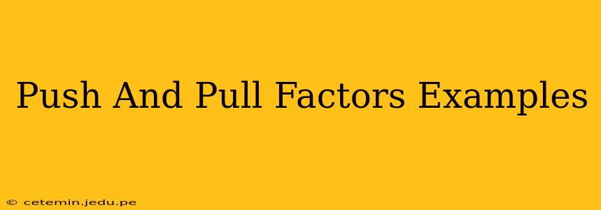 Push And Pull Factors Examples