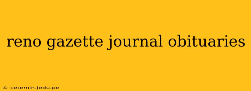 reno gazette journal obituaries