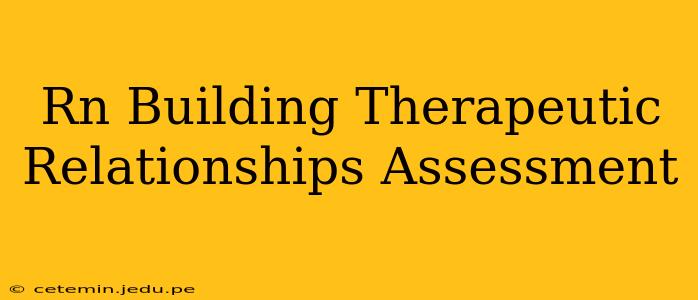Rn Building Therapeutic Relationships Assessment
