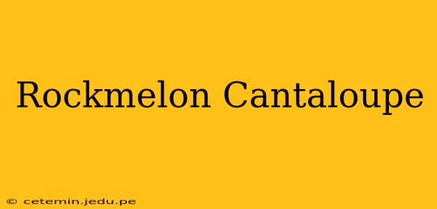 Rockmelon Cantaloupe