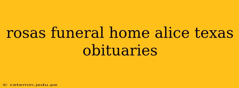 rosas funeral home alice texas obituaries
