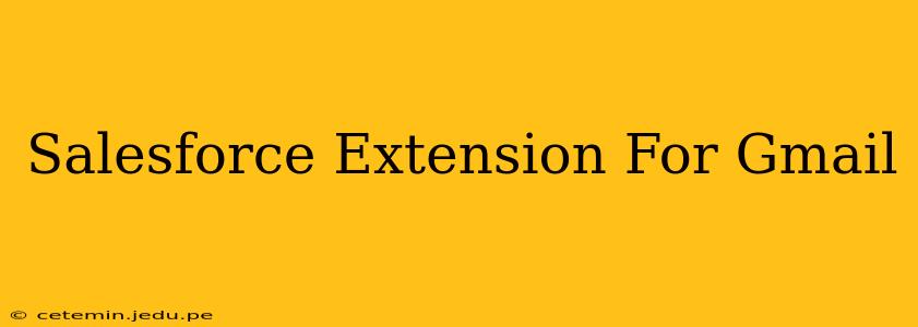Salesforce Extension For Gmail