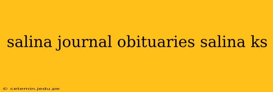 salina journal obituaries salina ks