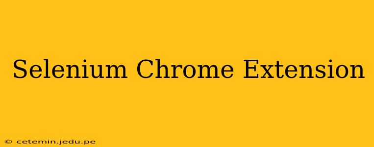 Selenium Chrome Extension